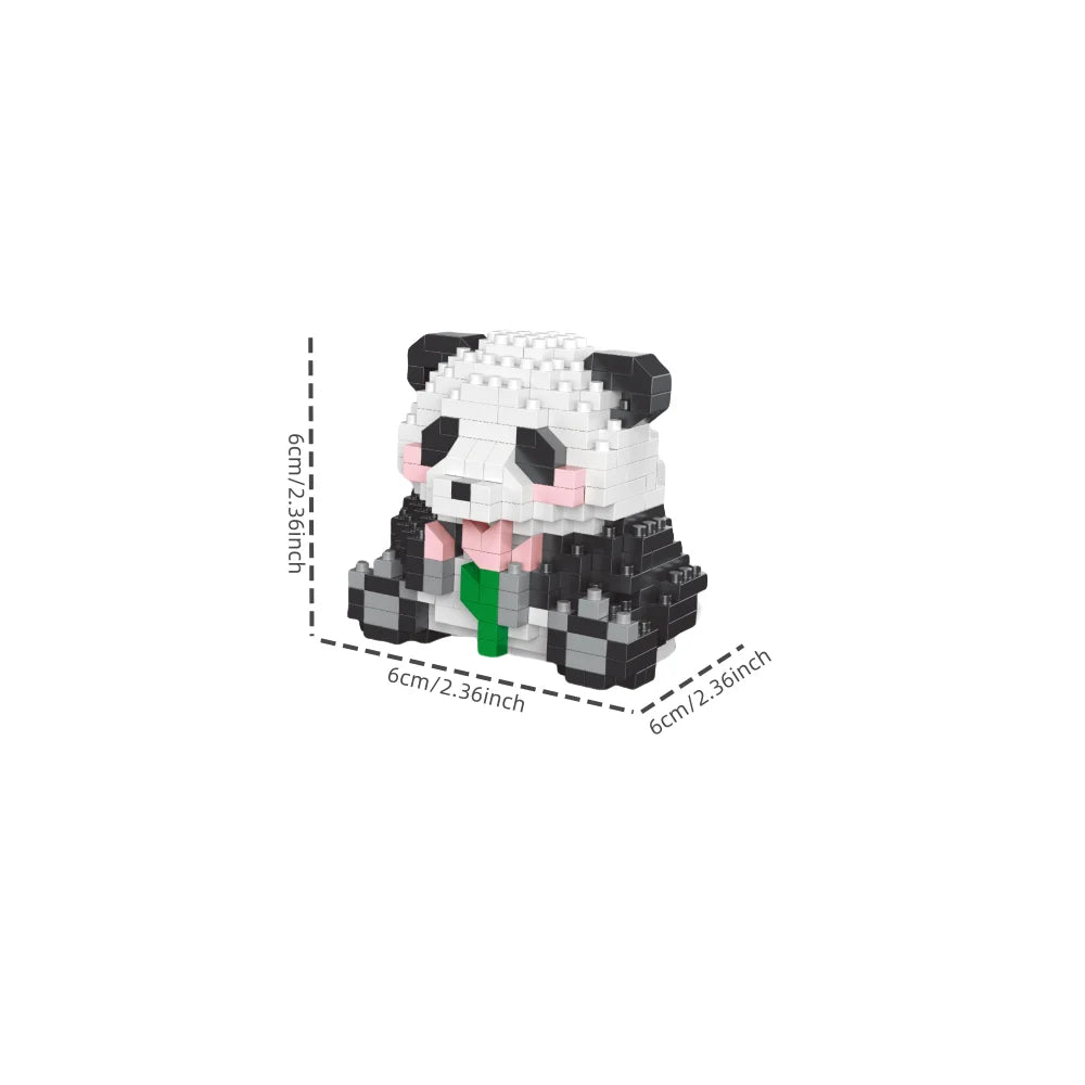 Knew Built Adorable Panda Micro Mini Building Blocks: Five Lovable Shapes, with Charming Apple and Bamboo Perfect Playmate Toys